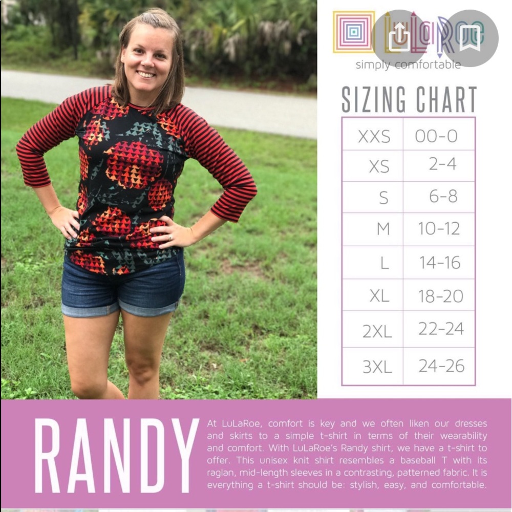 🧡💙Lularoe Randy Shirt - Picture 5 of 11